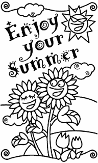 Enjoy your summer with smiling sun and sunflowers