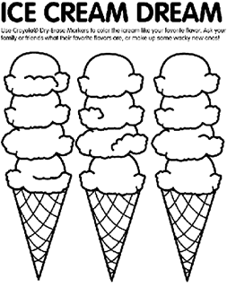 Ice cream cones with four scoops of ice cream on each cone