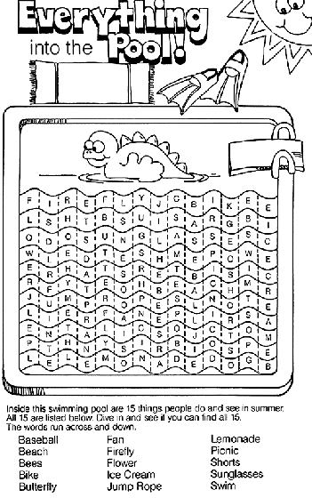 Everything in the Pool Coloring Page | crayola.com