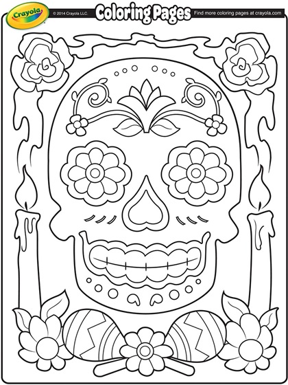 De Los Muertos Coloring Page Crayola Pages Day Dead