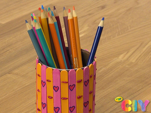 How to Make a Popsicle Stick Pencil Cup
