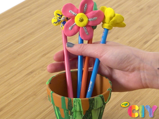Flower Pencil Toppers Step 6