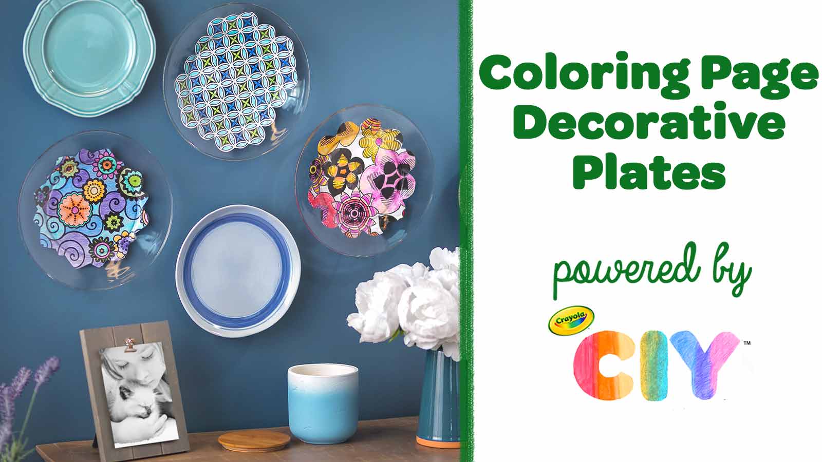 Coloring Page Decorative Plates CIY Video Poster Frame