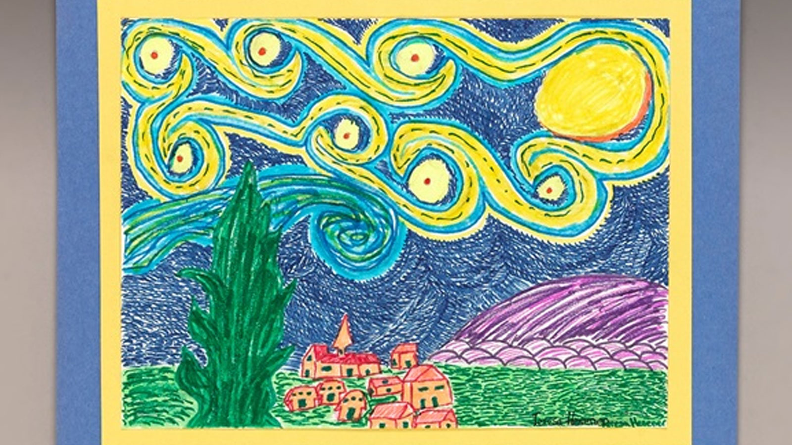 Draw a Twist on Starry Night CIY Poster Frame