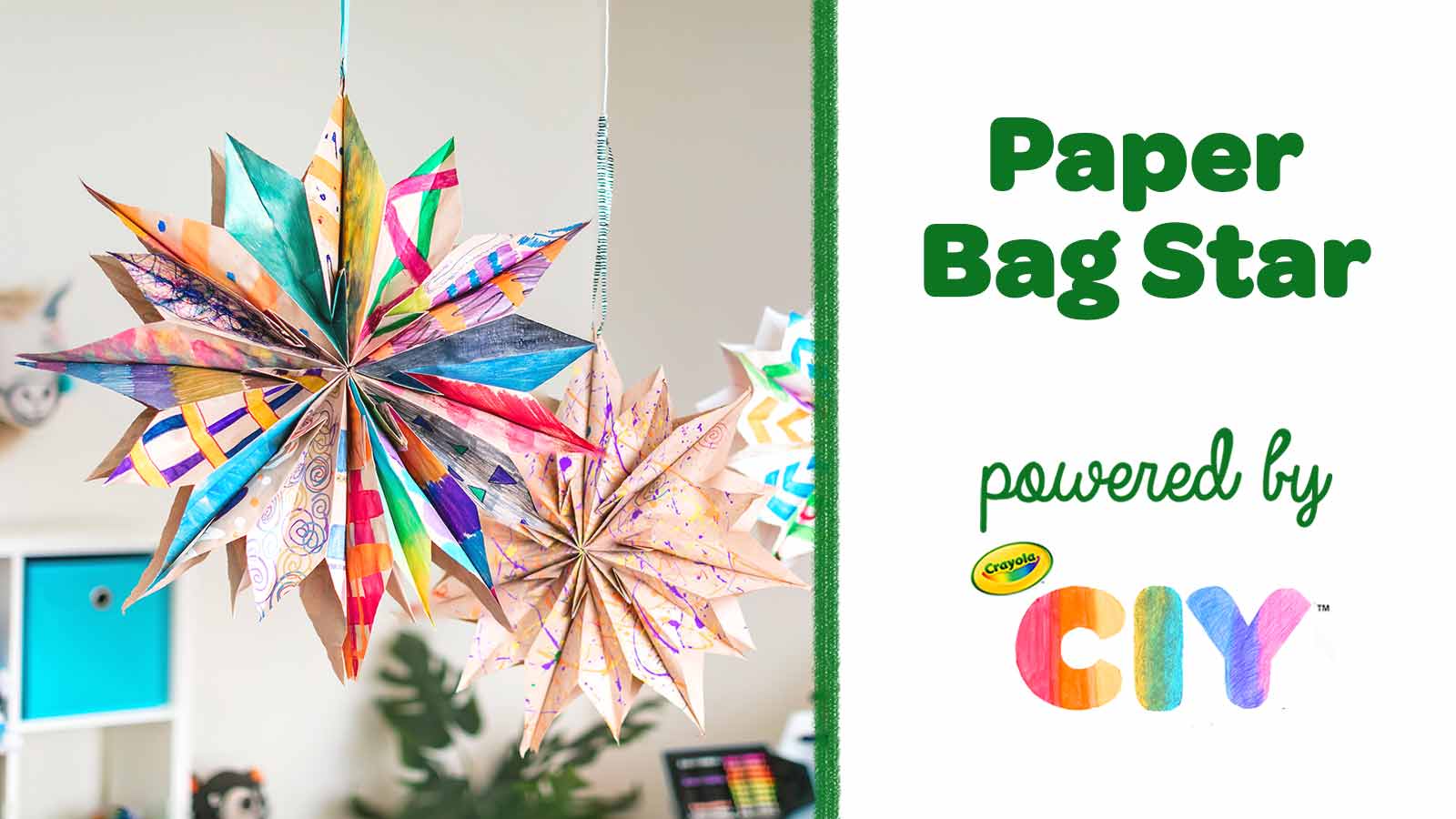 Paper Bag Stars with Lights
