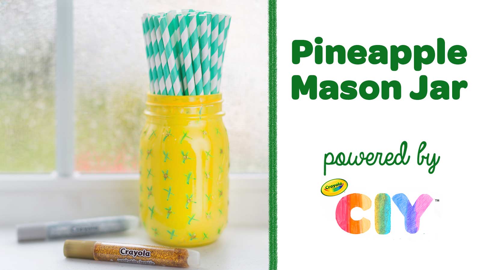 DIY Mason Jar Fruit Glasses and Cute Pineapple Printables - Crafts a la mode