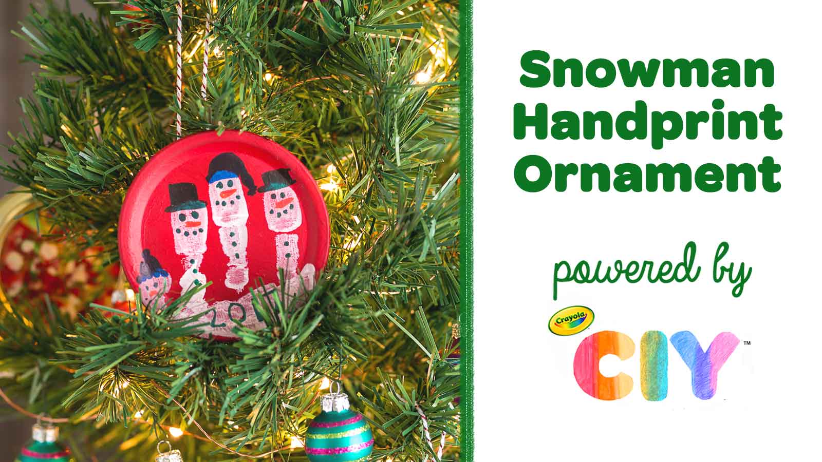 Snowman Handprint Ornament CIY Video Poster Frame