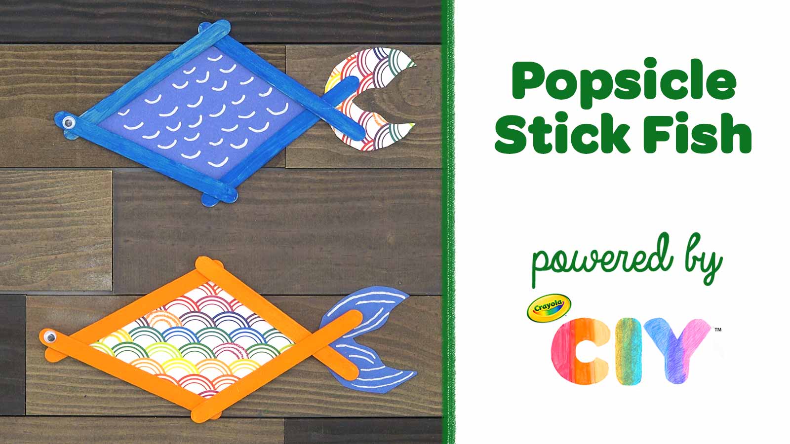 Popsicle Stick Fish Craft at Home, Crafts, , Crayola CIY, DIY  Crafts for Kids and Adults