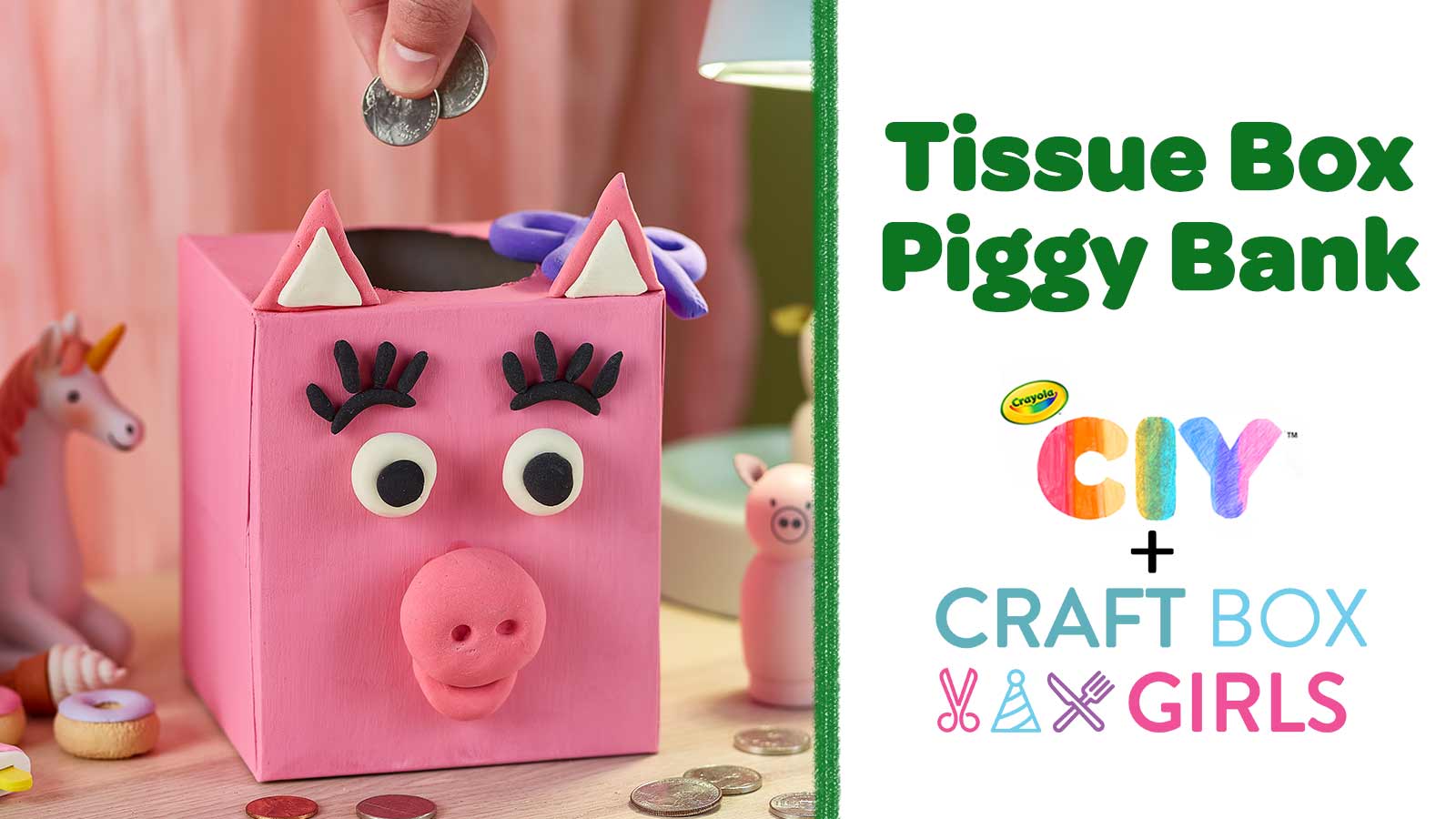 Tissue Box DIY Piggy Bank, Crafts, , Crayola CIY, DIY Crafts  for Kids and Adults