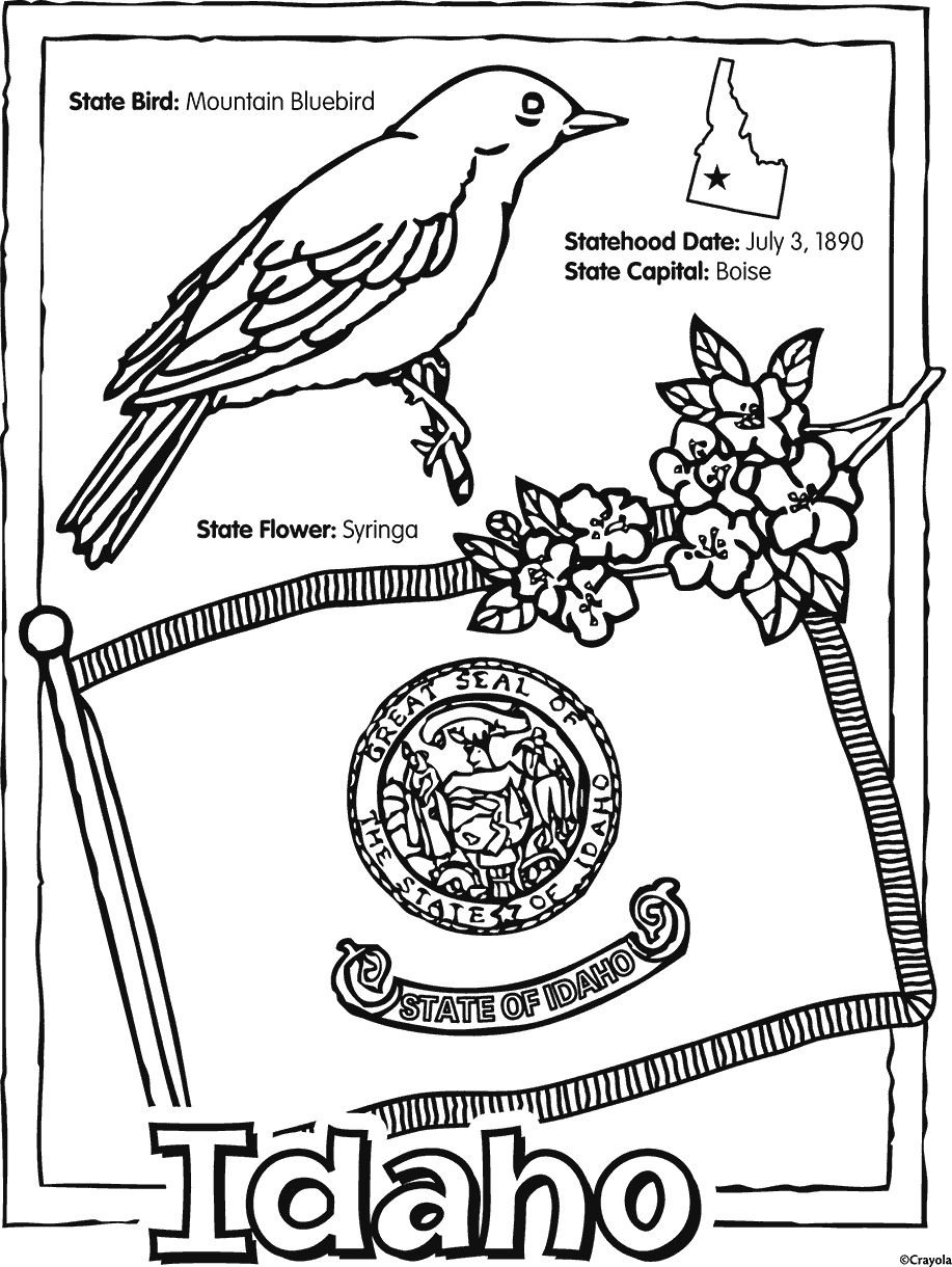 State Of Idaho Free Coloring Page | Crayola.com