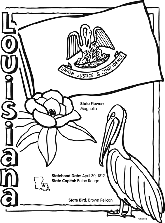 Louisiana State Flag Coloring Page {FREE Printable!} – The Art Kit