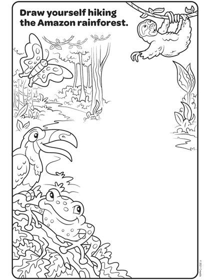 hiking coloring page
