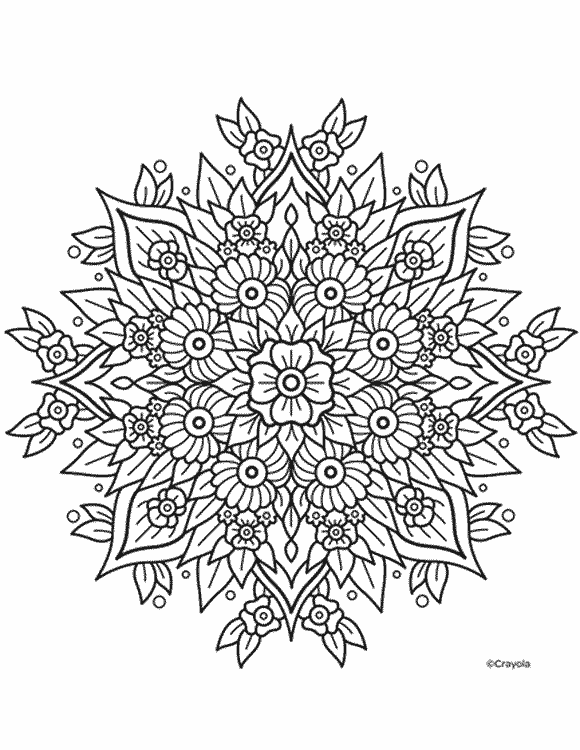 flower mandala coloring page