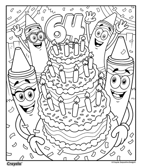 happy birthday cake coloring pages