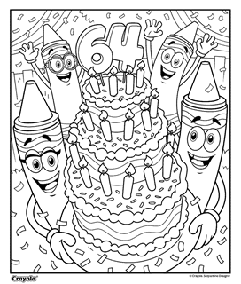 month birthday cake coloring pages
