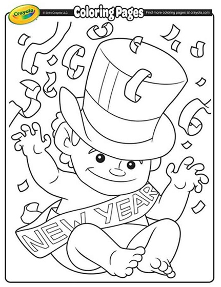 new years baby coloring pages