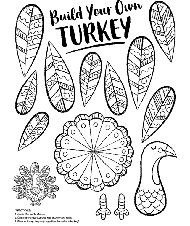 Build Your Own Turkey Coloring Page crayola com