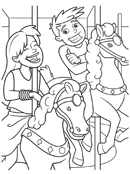 merry go round horse drawing