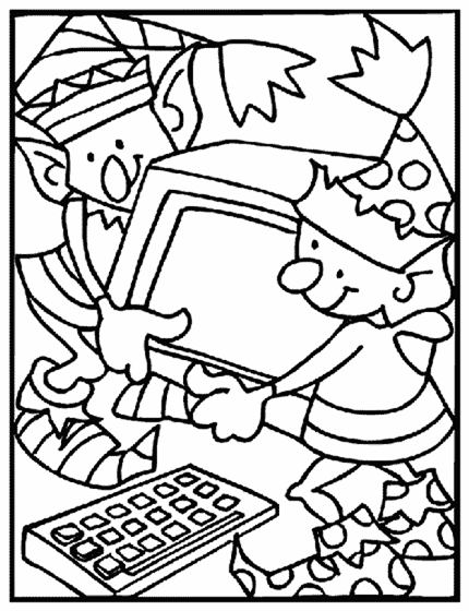 coloring pages elves