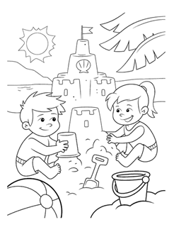 free beach scene coloring pages