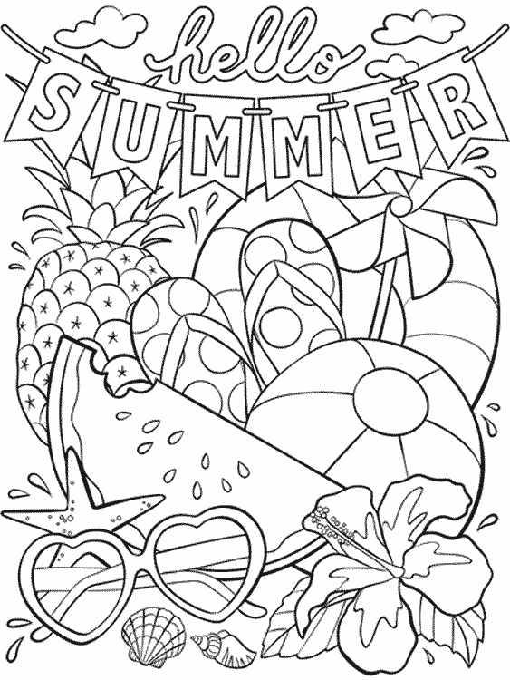 Hello Summer Coloring Page | Crayola.com