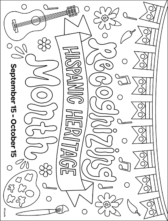Hispanic Heritage Month Coloring Pages Bulletin Board vrogue co