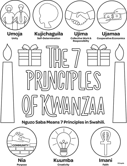 kwanzaa coloring pages 7 principles kwanzaa