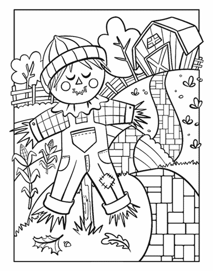 scarecrow head coloring pages