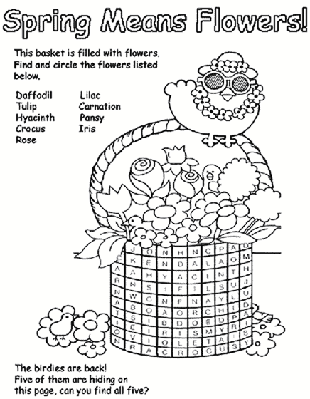 coloring pages of easter flowers