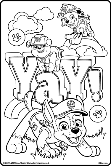 Free printable mini Paw Patrol coloring book from a single sheet of paper!