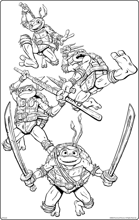 Teenage Mutant Ninja Turtles: Mutant Mayhem Coloring Book with Tattoos