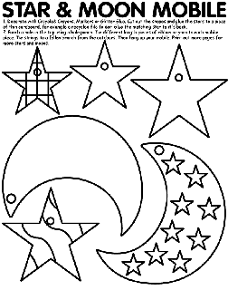 Star and Moon Mobile coloring page