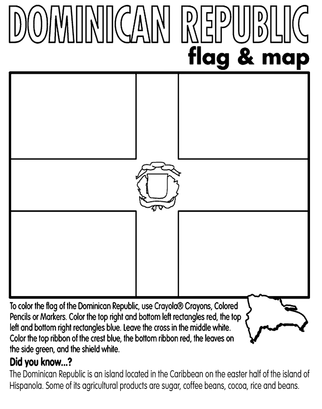 Dominican Republic Flag Coloring Page Pin On World Countries   1209 