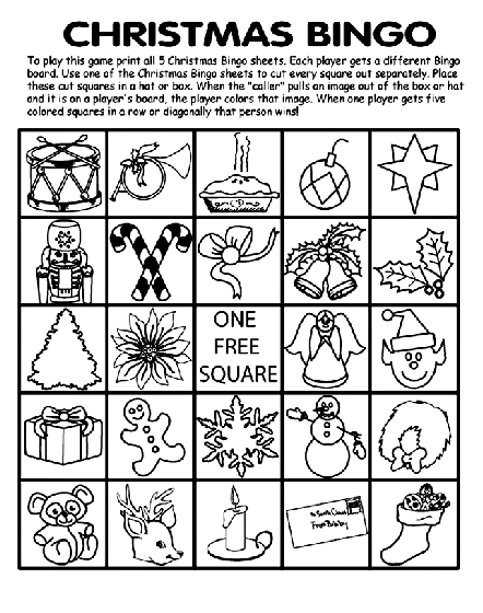 Christmas Bingo Board No 5 Coloring Page Crayola Com