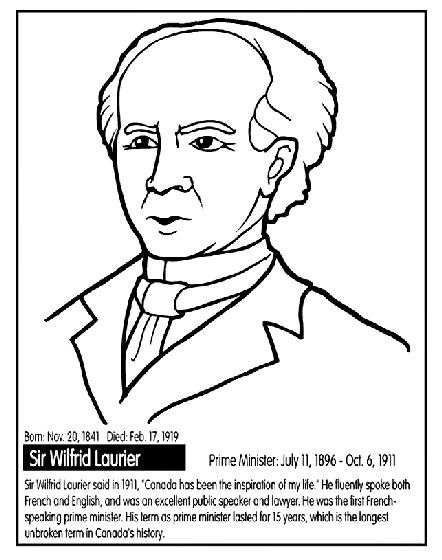 Download Canadian Prime Minister Laurier Coloring Page | crayola.com