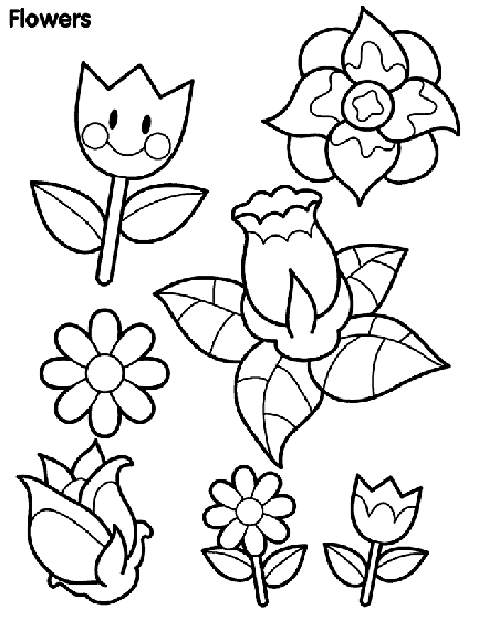 flowers pictures to color