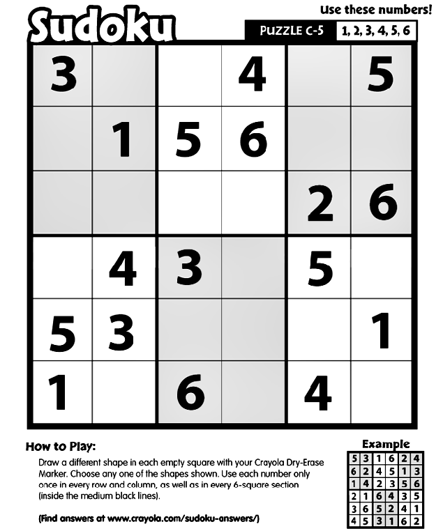 Sudoku C-5 Coloring Page | crayola.com