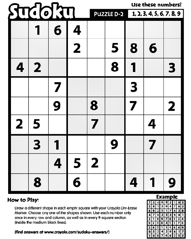 Sudoku D-2 Coloring Page | crayola.com