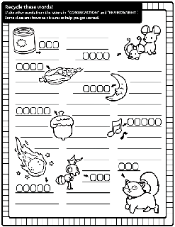 Recycled Words coloring page