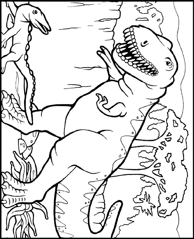 Printable Dinosaur Tyrannosaurus Rex Coloring In Pages 2