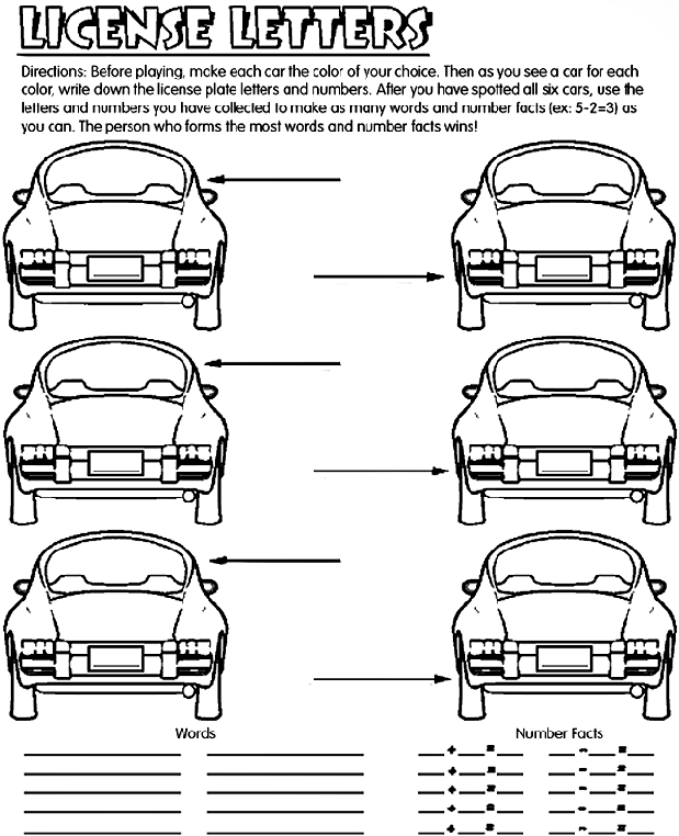 License Letter Game Coloring Page | crayola.com