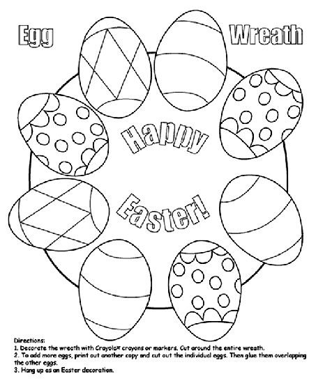 easter egg wreath coloring page  crayola