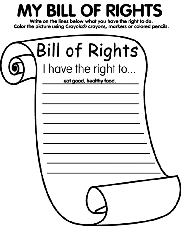 My Bill of Rights Coloring Page | crayola.com