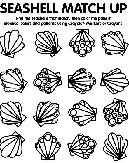 coloring pages sea shells