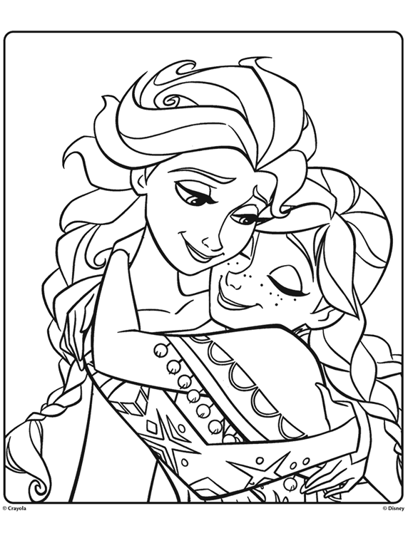 coloring pages of frozen anna and elsa