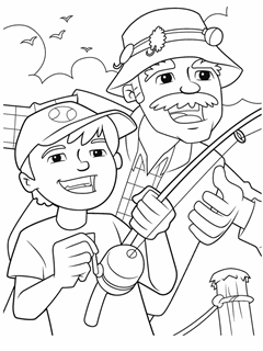 Africa American Grandparents Printable Coloring Pages
