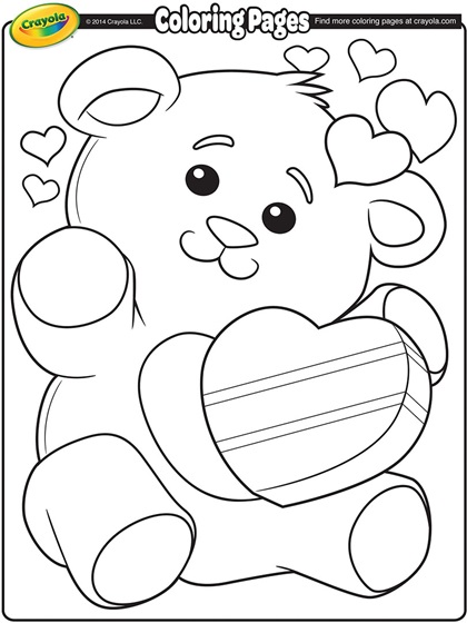 Valentine39s Teddy Bear Coloring Page crayolacom