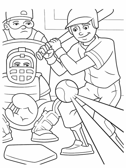 baseball game coloring pages