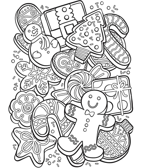 Printable Christmas Gingerbread Cookies For Santa Coloring Pages 6