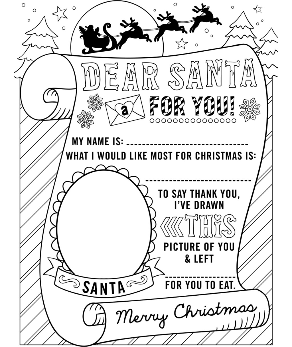 Wish List to Santa Coloring Page  crayola.com